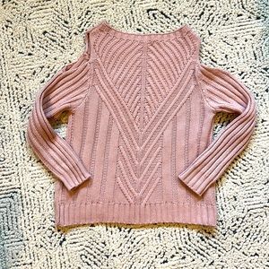 Altar’d State Pink Knit Sweater with Cutouts at Shoulders
